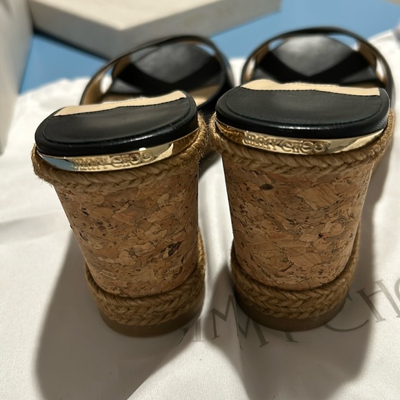 Authentic Jimmy Choo Black Leather Wedge Slides. NWOT - Picture 6 of 6